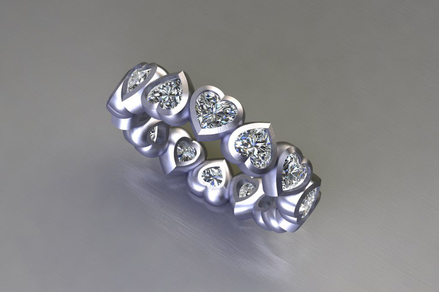 Heart Cut Diamond Platinum Ring Design