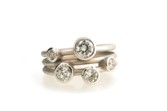 Round Brilliant Cut Five Stone Diamond Platinum Ring