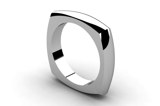 Square Shaped Platinum Wedding Ring Design