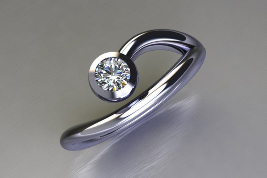 Round Brilliant Cut Diamond Platinum Ring Design