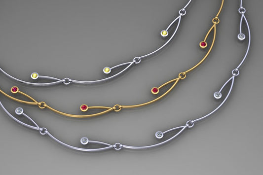 Branch Necklace Designs : Platinum & 18ct Golds with Diamonds, Rubies & Sapphires