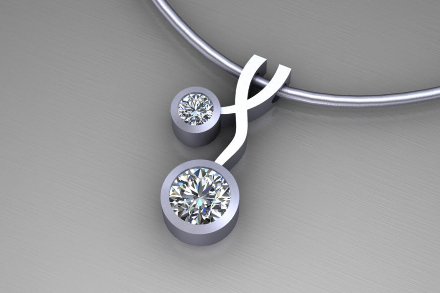 Weave Design Diamond Platinum Necklace